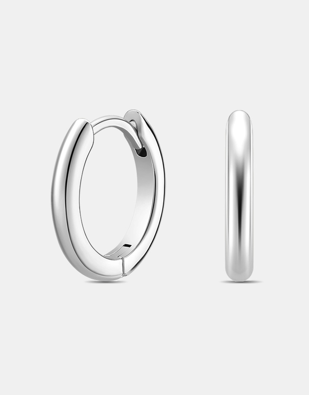Mestige - Faith Cross Hoops - Silver Plated