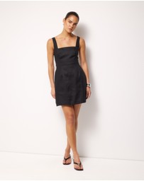 AERE - Kaili Linen Square Neck Mini Dress
