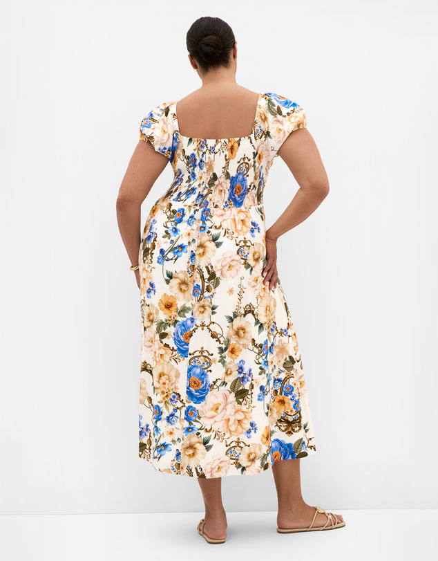 City Chic - Plus size Abbigail Regal Print Maxi Dress - ivory