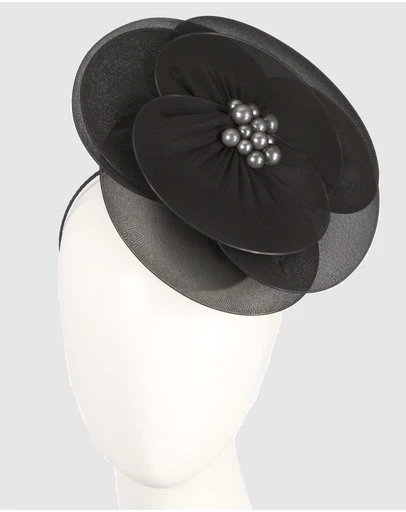 Max Alexander - Black Flower Racing Fascinator