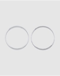 Kuzzoi - ICONIC EXCLUSIVE - Ring Men Set Basic Hammered in 925 Sterling Silver