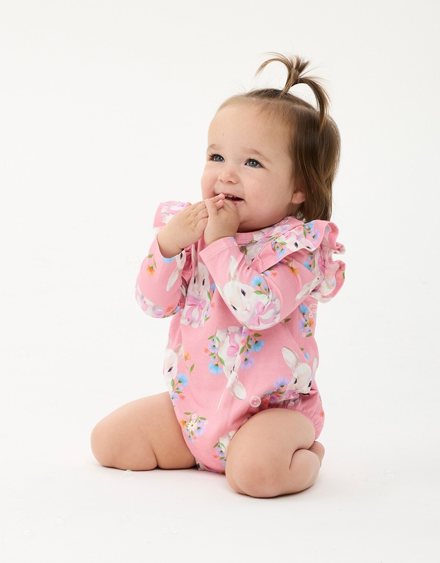 Rock Your Baby - Hunny Bunny Long Sleeve Frill Bubble Bodysuit