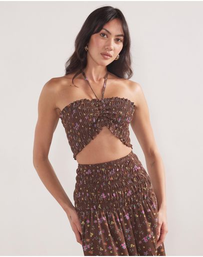 Brown Ditsy Floral
