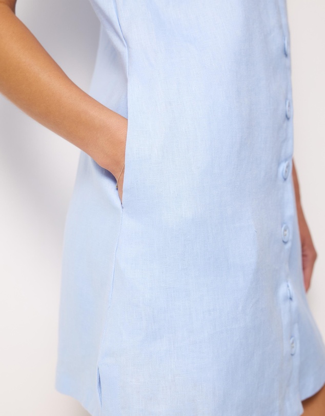 AERE - Bari Linen Button Down Mini Dress