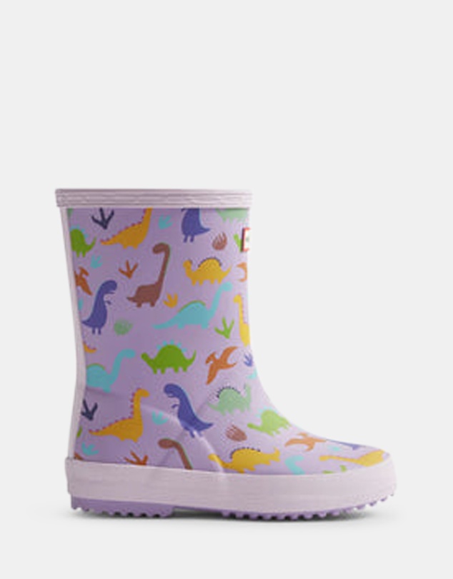 Hunter - Kids First Dinosaur Print Boot Purple Dinosaur