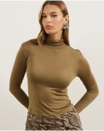 Atmos&Here - Wool Blend Roll Neck Long Sleeve Top