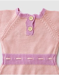 WITH LOVE FOR KIDS - Long Sleeve Knitted Romper - Babies