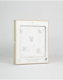 Living Textiles - Organic Port-a-Cot Fitted Sheet - Elephant Playtime