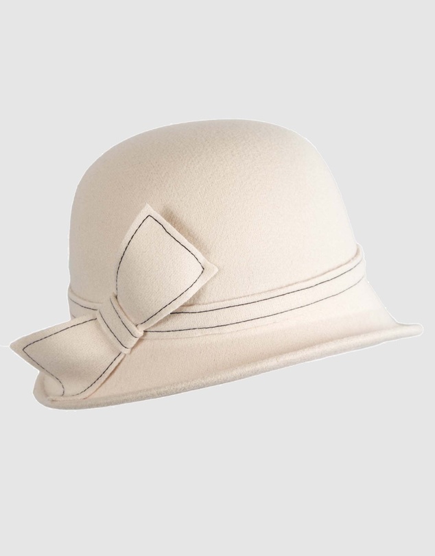 Max Alexander - Winter Felt Cream Cloche Hat