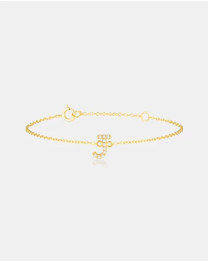 The Silver Collective - A-Z Letter Bracelet - J