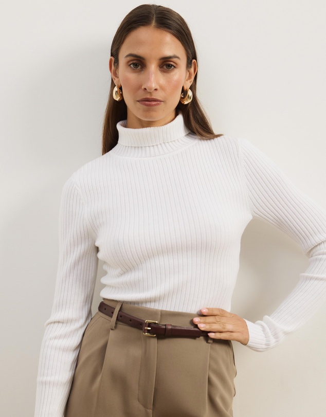 Atmos&Here - Annie Wool Blend Turtleneck Knit Top