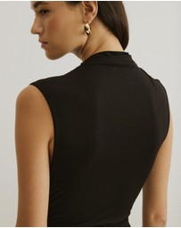 Atmos&Here - Ruched Neck Sleeveless Top
