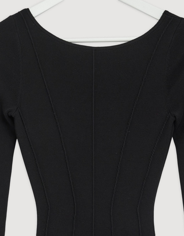 Revibe - Repaired AERE Nori Panelled Knit Midi Dress - AU 8