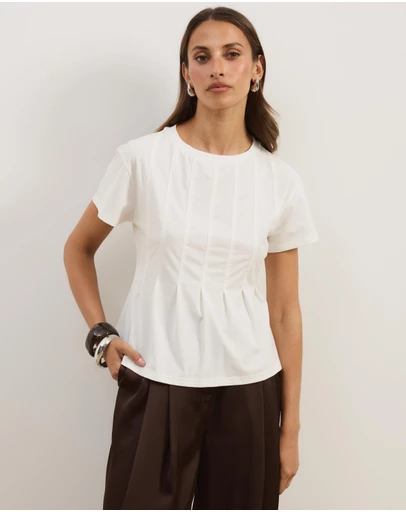 Atmos&Here - Boxy Pin Tuck T-Shirt