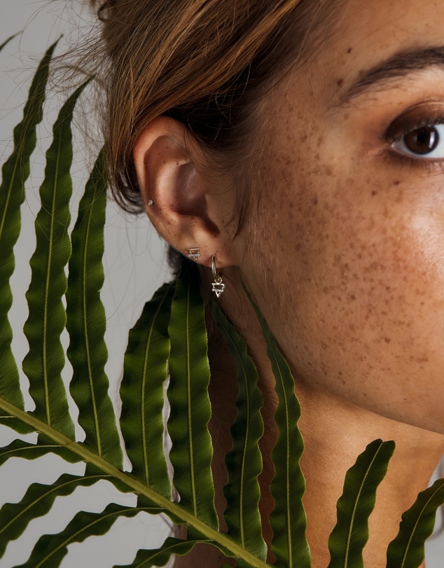 Luna Rae - Solid Gold - Earth Element Diamond Hoops