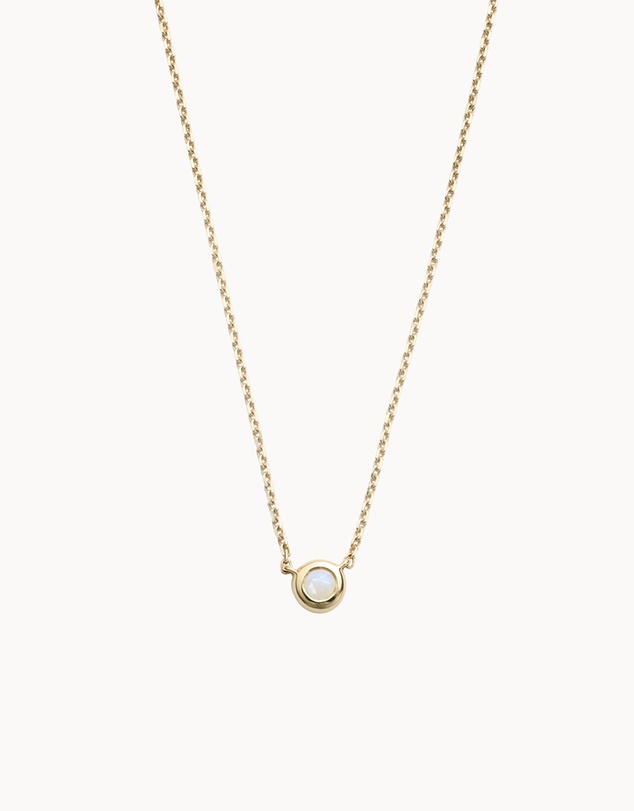 Kirstin Ash - Petite Birthstone Necklace June Moonstone