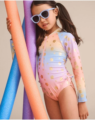 Huxbaby - Tropical Foil Floral Ombre Swimsuit - Babies-Teens