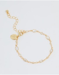 Lovisa - Gold Plated Cubic Zirconia Oval & Round Bracelet