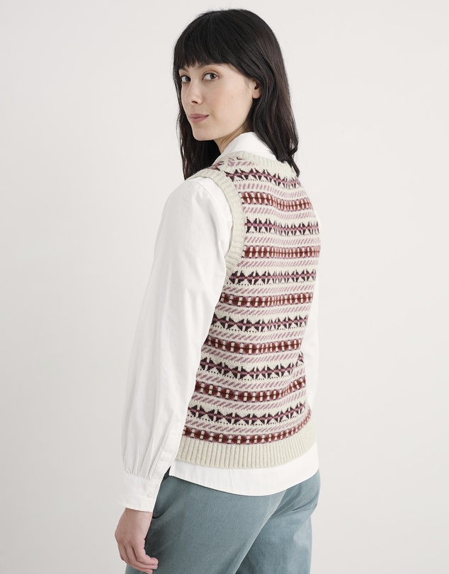 Seasalt - Seasalt Cornwall Purple Lemon Porch Fair Isle Knitted Vest