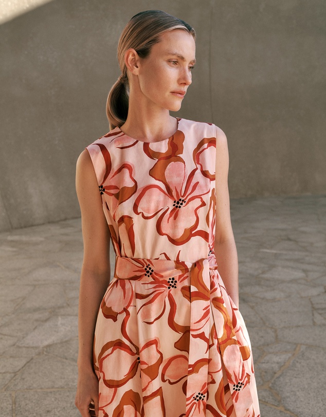 Trenery - Peony Sateen Sleeveless Dress in Soft Pink