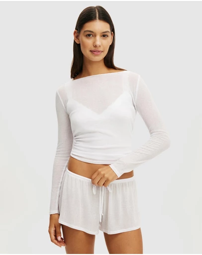 Cotton On Body - Sheer Long Sleeve Top