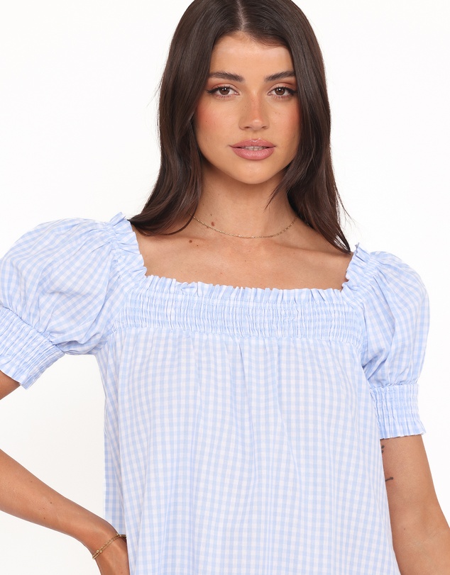 Petal & Pup - Kennedy Smock Mini Dress - Blue Gingham