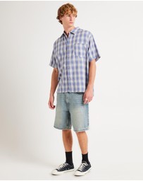 Insight - Dazed Ombre Check Shorts Sleeve Shirt