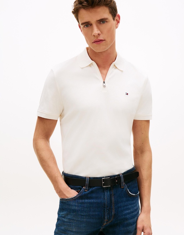 Tommy Hilfiger - Regular Fit Interlock Knit Zip Polo Shirt