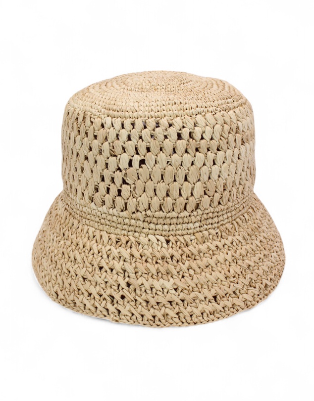 Morgan & Taylor - Coralia Crochet Bucket Hat in Natural