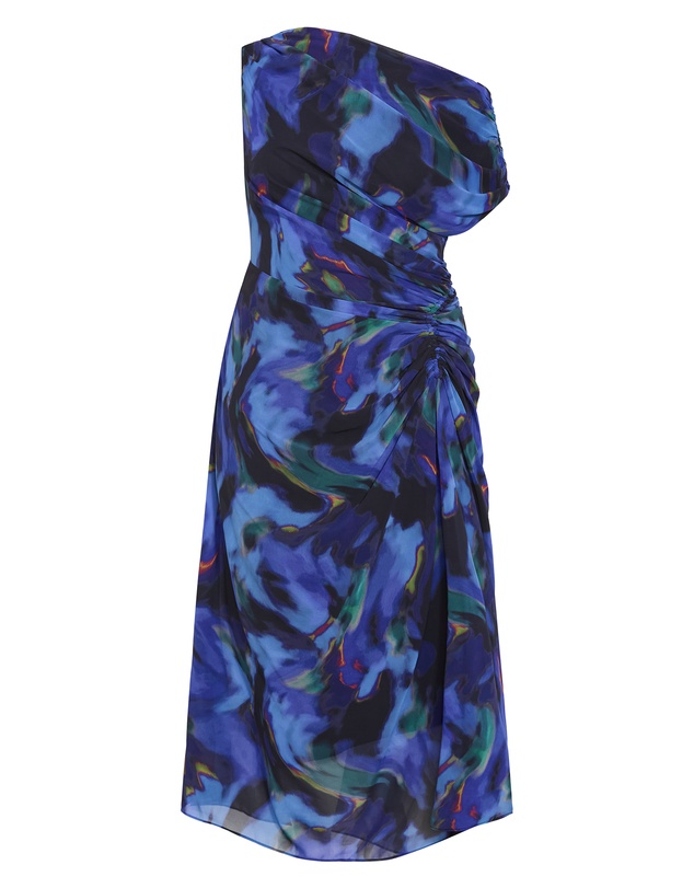City Chic - Plus size Haze Print Maxi Dress - blue