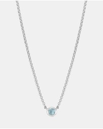 Dower & Hall - Women's Aquamarine Round Dewdrop Pendant In Sterling Silver