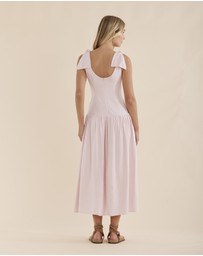 Amelius - Mavie Bow Linen Maxi Dress