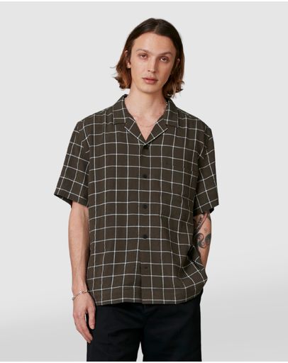 Khaki and White Check