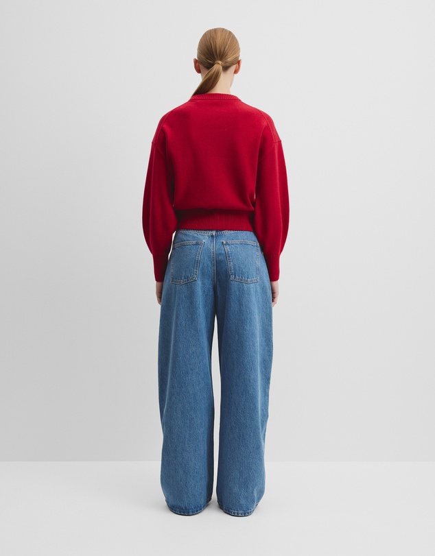 Country Road - Organically Grown Cotton Blend Crop Crew Neck Knit