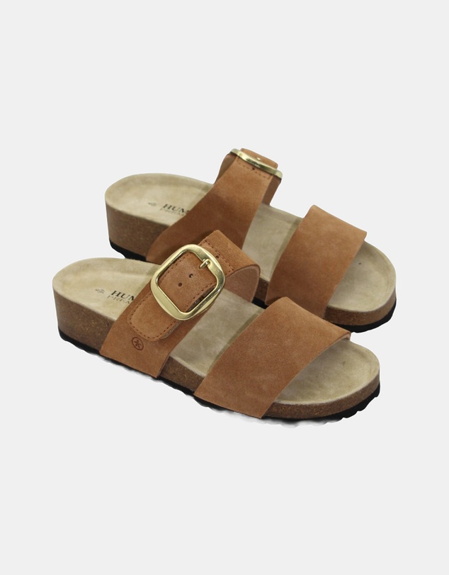 Human - Women's Palms Slide Sandals Tan Suede