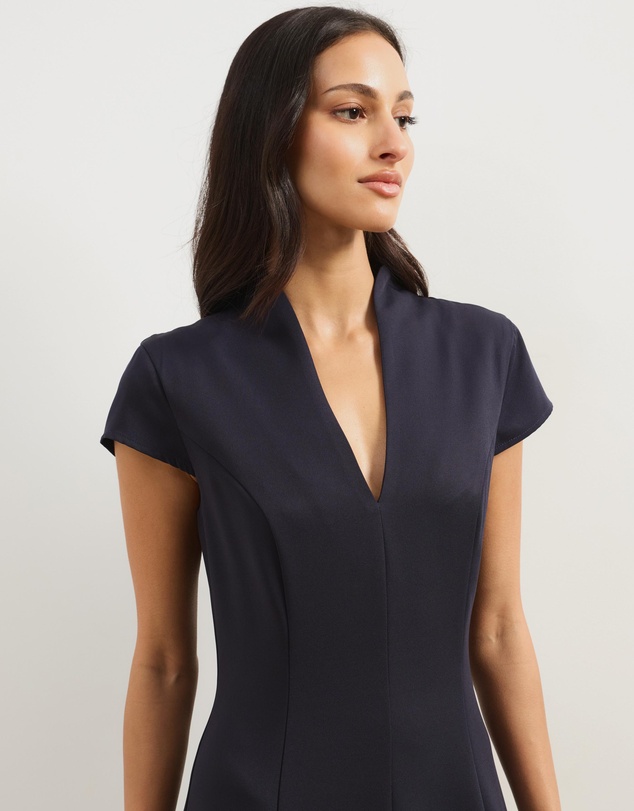 Atmos&Here - Arlo Short Sleeve Button V-Neck Maxi Dress