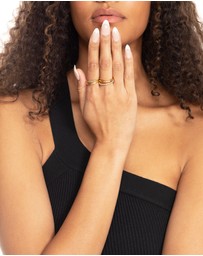 Lovisa - Gold Plated Textured Ring 8-Pack