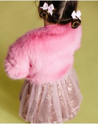 Rock Your Kid - Faux Fur Bomber Jacket In Dusty Pink