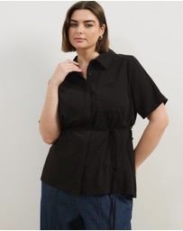 Atmos&Here Curvy - Aveline Tie Back Shirt