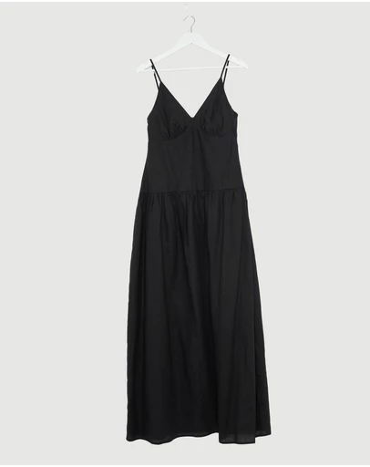 Revibe - Repaired AERE Bree V Neck Linen Maxi Dress - AU 10