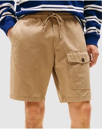 Tommy Hilfiger - Washed Twill Relaxed Cargo Shorts
