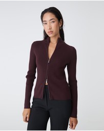 Forcast - Blake Ribbed Zip Cardigan