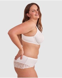 Bras N Things - Body Bliss Full Lace Curvy Balconette Bra - Ivory