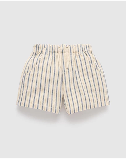 Purebaby - Pull on Striped Short- Kids-Babies