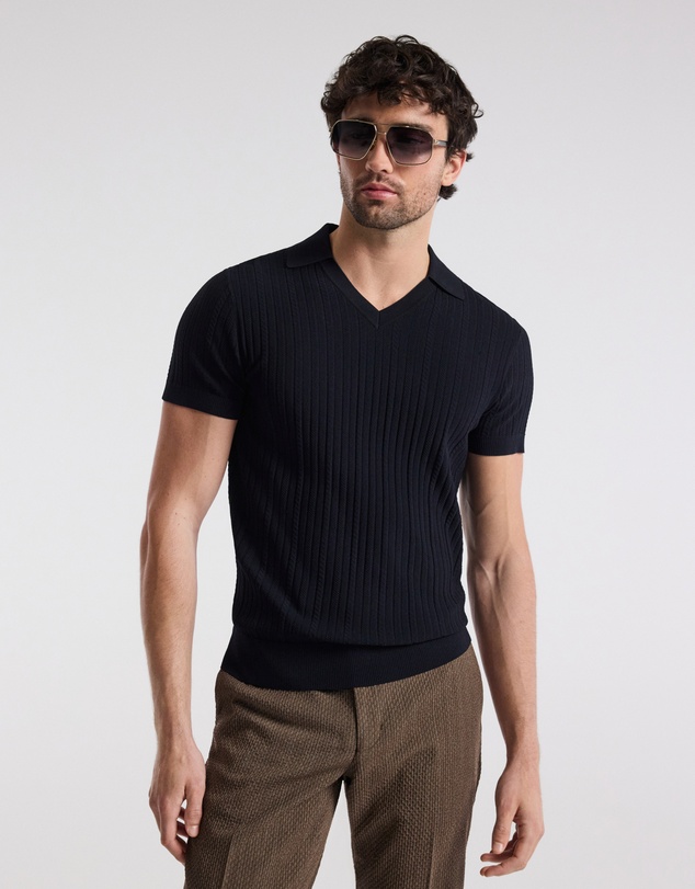 Calibre - Collared Technical Knit Polo Parchment