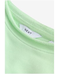 NEXT - Raw Hem Detail Washed 100% Cotton Crew Neck Sweatshirt