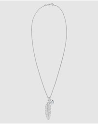 Elli Jewelry - Necklace 925 Sterling Silver Crystal Feather