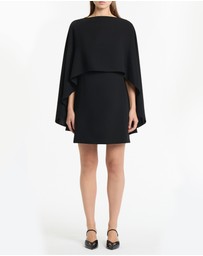 Carla Zampatti - Black Crepe Cape Mini Dress