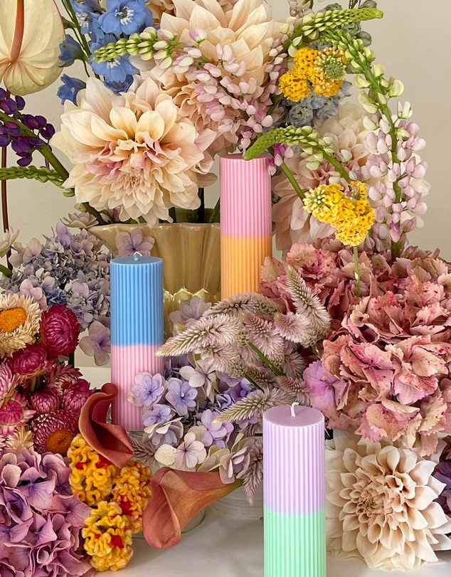 XRJ Celebrations - Pillar Two-Tone Sunset Candle