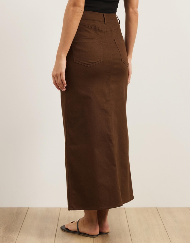 Atmos&Here - Cece Cotton Twill Maxi Skirt